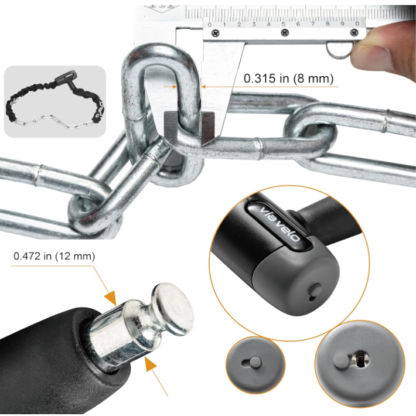 Candado de Bicicleta en U con Cadena de 90 cm – Alta Seguridad y Versatilidad 🔒🚲 - Imagen 5