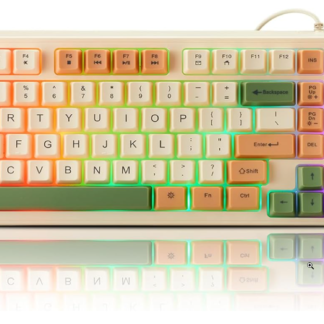 Teclado vintage para juegos arcoíris con cable