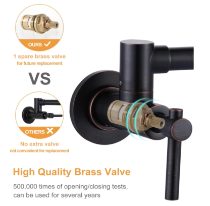 Grifo de pared para llenar ollas – 60 cm, doble brazo plegable, latón macizo 🛠️🚿 - Imagen 3