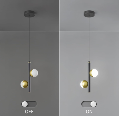 Lámparas Colgantes Mid-Century Modern de 2 Luces con Pantalla Acrílica Lechosa (Paquete de 3) 💡🌀 - Imagen 5