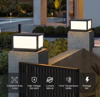 Luz LED de exterior para poste/pilar/columna de 25 cm - Imagen 4