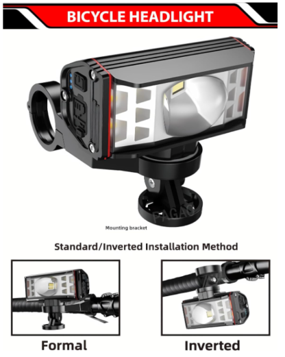 Set de luces inteligentes para bicicleta (delantera y trasera) – 1800LM frontal + 100LM trasera - Imagen 2