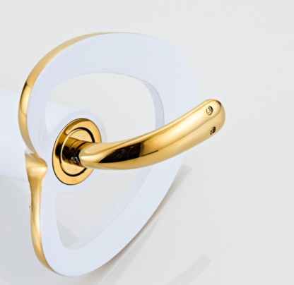 Grifo de baño blanco y dorado de un solo agujero y una sola llave – Diseño en forma de corazón 💛🚿 - Imagen 9