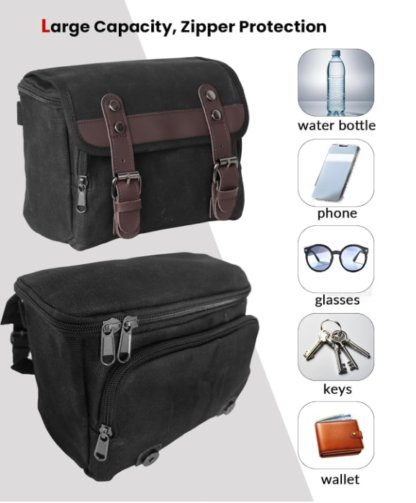Bolsa Vintage para Herramientas de Moto 22 cm – Impermeable y Multifuncional para Manubrio o Sissy Bar 🏍️🧰🎒 - Imagen 3
