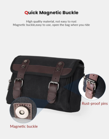 Bolsa Vintage para Herramientas de Moto 22 cm – Impermeable y Multifuncional para Manubrio o Sissy Bar 🏍️🧰🎒 - Imagen 5