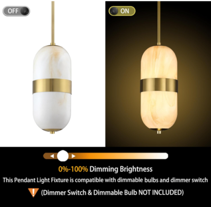 Lámpara colgante LED de cristal de alabastro – Juego de 3 unidades modernas - Imagen 3