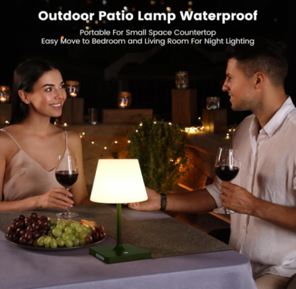 Lámpara de Mesa Recargable de 25 cm con Luz Cálida – Estilo Spa para Baño, Cocina o Terraza 🌿✨ - Imagen 4