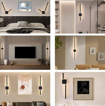 Set de 2 Lámparas Largas de Pared con Control Remoto y formas ajustables – Luz Regulable y Ajuste de Temperatura 🌙💡 - Imagen 4