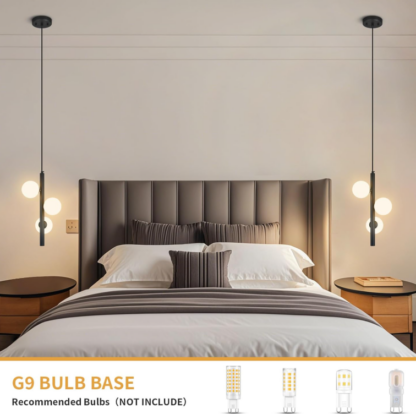 Lámpara Colgante Moderna de 3 Luces con Globos de Vidrio – Estilo Mid Century 🌟💡🖤 - Imagen 7