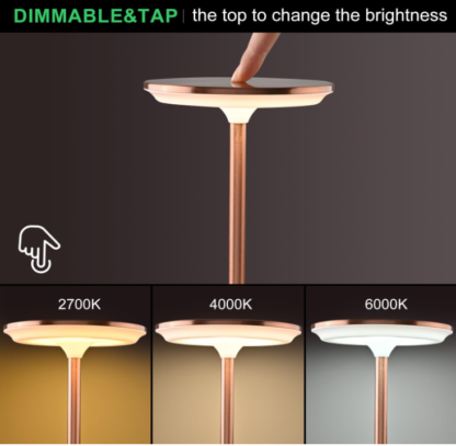 Lámpara LED inalámbrica recargable – color rosado - Imagen 3