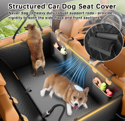 Asiento de carro para perros súper resistente con base estructurada 1.34 m x 0.62 m - Imagen 2