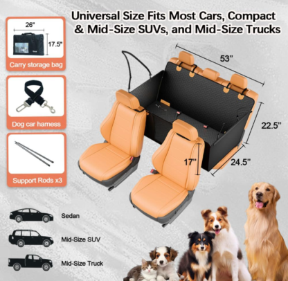 Asiento de carro para perros súper resistente con base estructurada 1.34 m x 0.62 m - Imagen 6