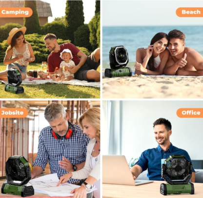 Ventilador portátil recargable, con luz y con control remoto - Imagen 4