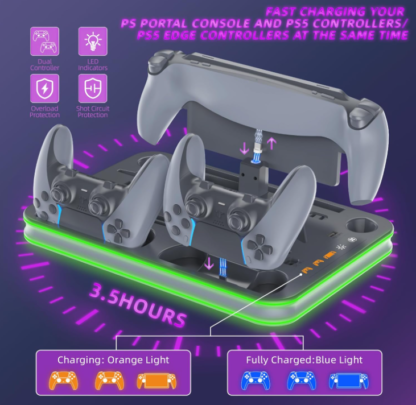 Base de Carga y Enfriamiento para PS5 Pro/Slim/Estándar – Color Gris - Imagen 4