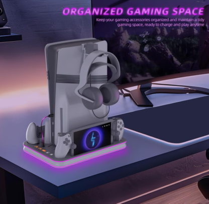 Base de Carga y Enfriamiento para PS5 Pro/Slim/Estándar – Color Gris - Imagen 6