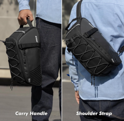 Bolsa trasera para bicicleta – 8L, impermeable, con correa de hombro - Imagen 4