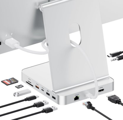 Docking Station - Hub USB C para computadoras Apple / Mac 4K HDMI, 2.5G Ethernet, 5 USB A/C Max 10Gbps, SD/TF - Plateado