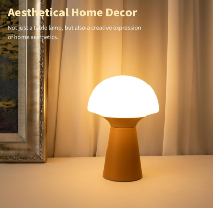 Lámpara de mesa de hongos, lámpara a pilas con temporizadorLámpara de mesa de hongos de vidrio con luz LED – Funciona con pilas y temporizador automático 🕒🍄 - Imagen 8