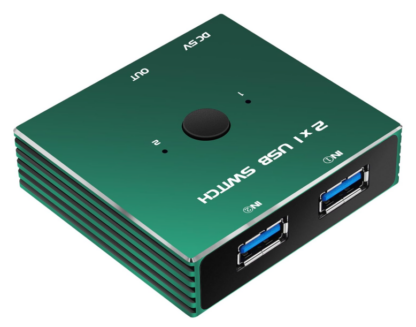 Interruptor USB 3.0 2 en 1 con Salida USB – Conmutador KVM para 2 Computadoras