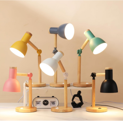 Lámpara de mesa de madera ajustable con luz tricolor de 5W 💡 - Imagen 6