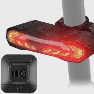 Luz Trasera Inteligente para Bicicleta con Luz de Giro, Bocina, Alarma y Carga USB – Impermeable y Recargable