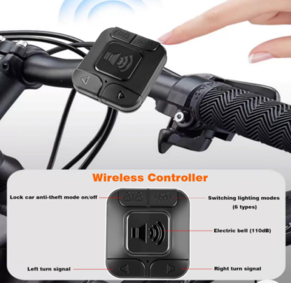 Luz Trasera Inteligente para Bicicleta con Luz de Giro, Bocina, Alarma y Carga USB – Impermeable y Recargable - Imagen 4