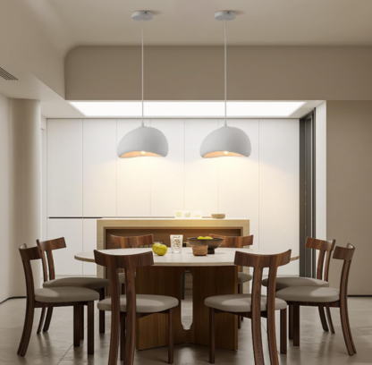 Lámpara Colgante Blanca de Estilo Wabi Sabi – Iluminación Japandi Artesanal para Interiores - Imagen 2