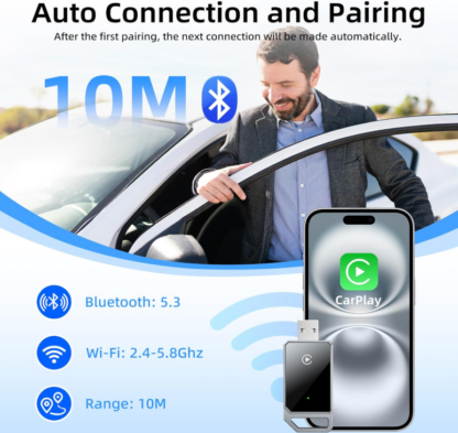 Mini Adaptador Inalámbrico para CarPlay – Convierte tu CarPlay con Cable en Wireless en Segundos 🚘📱 - Imagen 3