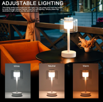 💡 Lámpara de Mesa Táctil Recargable de 28 cm con Brillo Ajustable ✨ - Imagen 4