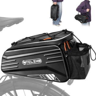Bolsa Trasera Impermeable de 8.6L para Bicicleta con Correa de Hombro