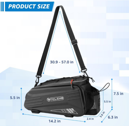 Bolsa Trasera Impermeable de 8.6L para Bicicleta con Correa de Hombro - Imagen 5