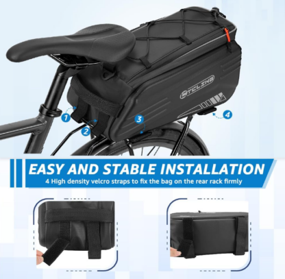 Bolsa Trasera Impermeable de 8.6L para Bicicleta con Correa de Hombro - Imagen 6