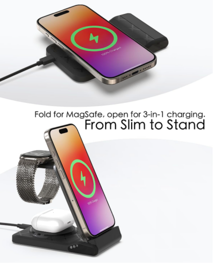Estación de Carga 3 en 1 Plegable y Rápida ⚡📱⌚🎧 – Compatible con iPhone, Android y Apple Watch - Imagen 5