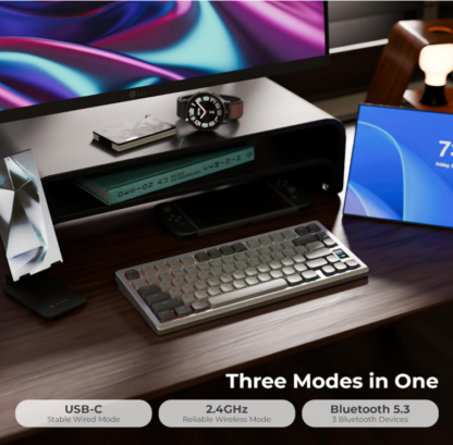 Teclado Mecánico Low Profile ND75 LP – 75% Inalámbrico con Pantalla, RGB y Diseño en Aluminio ⌨️✨ - Imagen 5