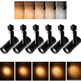Set de 6 Focos LED de Riel H-Type, 5 Colores Ajustables y Ángulo de Iluminación Variable 💡✨