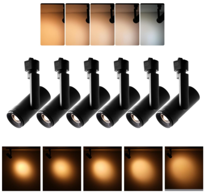 Set de 6 Focos LED de Riel H-Type, 5 Colores Ajustables y Ángulo de Iluminación Variable 💡✨