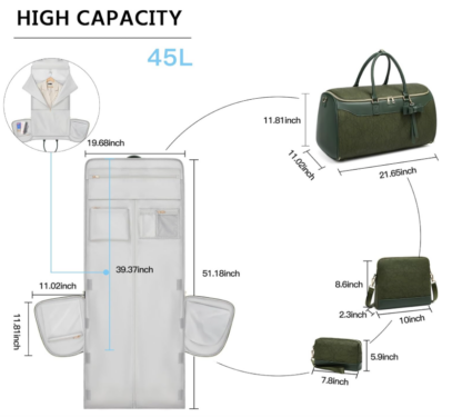 Maleta de Viaje Convertible 3 en 1 con Compartimento para Zapatos y Estuche para Artículos de Higiene - 45L ✈️👗 - Imagen 3