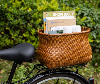 Canasto Trasero de Bicicleta de Ratán con Cubierta Impermeable 🏕️🚲