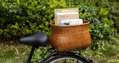 Canasto Trasero de Bicicleta de Ratán con Cubierta Impermeable 🏕️🚲