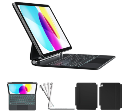 Funda con Teclado Retroiluminado para iPad 11ª/10ª Generación – con Trackpad y Soporte Magnético