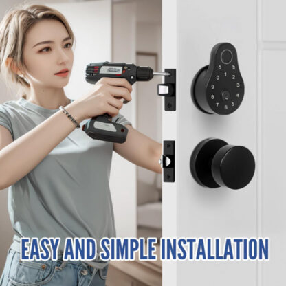 Cerradura Electrónica con Teclado y Manijas para Puerta Principal – Pantalla Táctil y Modo Paso 🚪🔐🖤 - Imagen 7