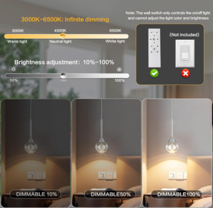 💡Lámpara Colgante Moderna de Cristal con Luz LED y Efecto de Refracción – Altura Ajustable hasta 150 cm - Imagen 5