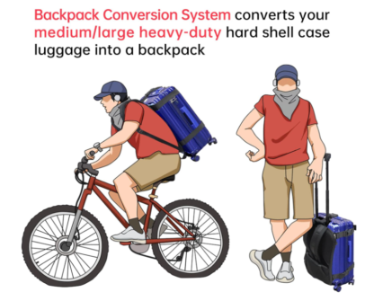 Sistema de correas para convertir equipaje rígido en mochila – Tamaño grande 💼🎒🔥 - Imagen 3
