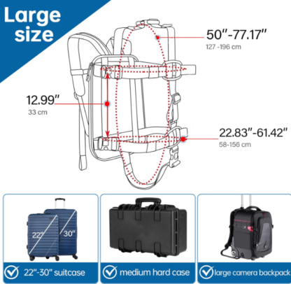 Sistema de correas para convertir equipaje rígido en mochila – Tamaño grande 💼🎒🔥 - Imagen 6