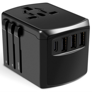 Adaptador de Corriente Universal para Viaje con 2 USB-C + 3 USB-A + Toma AC 🔌🌍✨