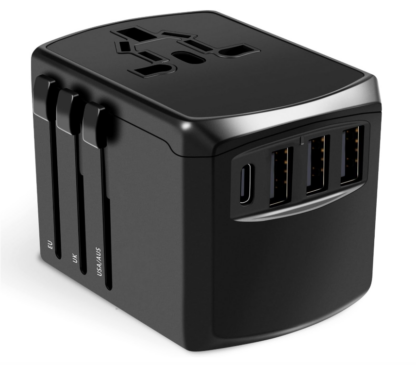Adaptador de Corriente Universal para Viaje con 2 USB-C + 3 USB-A + Toma AC 🔌🌍✨