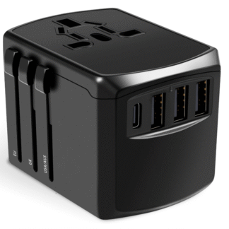 Adaptador de corriente universal con 3 USB-A y 1 USB-C 🌍⚡