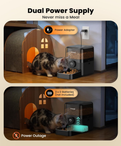 Alimentador Automático para Gato de 3L con Temporizador y Doble Fuente de Energía 🐾🍽️ - Imagen 2