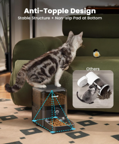 Alimentador Automático para Gato de 3L con Temporizador y Doble Fuente de Energía 🐾🍽️ - Imagen 4