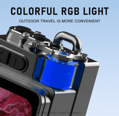 Bocina Bluetooth Portátil con Pantalla Táctil y Luces LED 🌈🎶 Ideal para Casa, Playa y Camping - Imagen 7